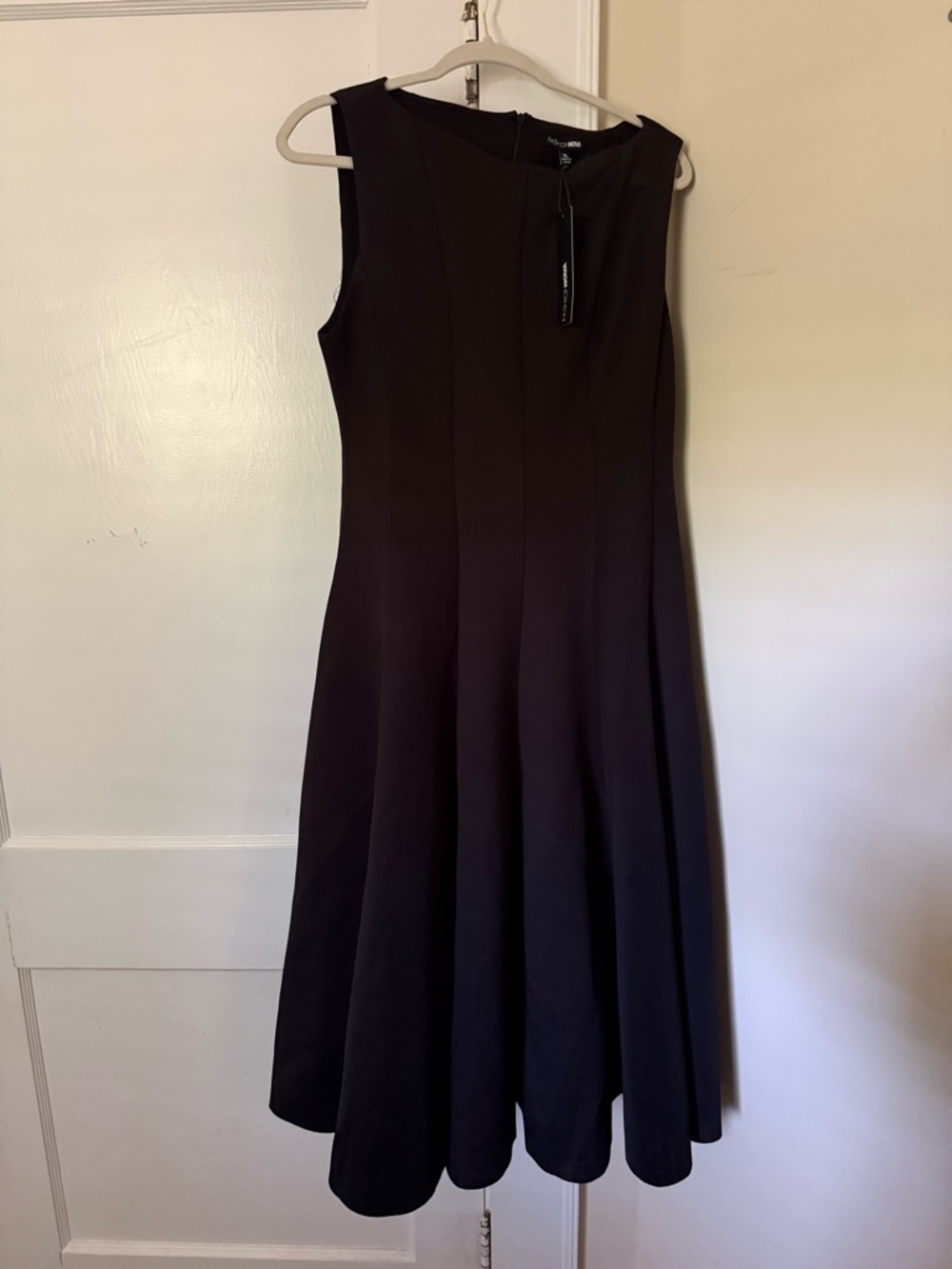 Fashion Nova Black Sleeveless Midi A-Line Dress
